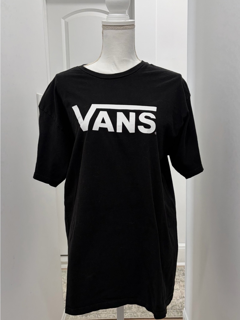 Vans Black Short Sleeve Tee with White Logo